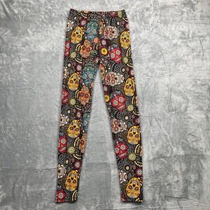EEVEE‎ Sugar Skull Leggings Womens Multicolor Dia de los Muertos